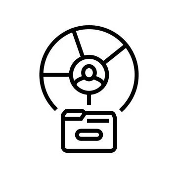 Customer segmentation technical sales engineer line icon vector illustration Stock Illustration