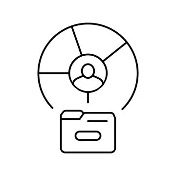 Customer segmentation technical sales engineer line icon vector illustration Stock Illustration