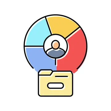Customer segmentation technical sales engineer color icon vector illustration Stock Illustration