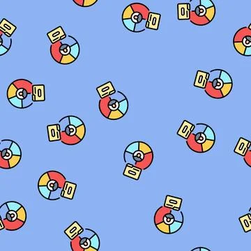 Customer segmentation technical sales engineer vector seamless pattern 스톡 일러스트