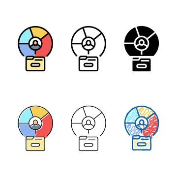 Customer segmentation technical sales engineer color forms icon vector Stock Illustration