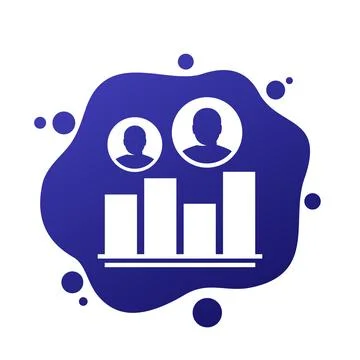 Customer segmentation vector icon with a graph Stock Illustration