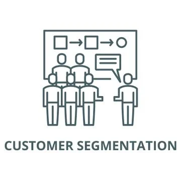 Customer segmentation vector line icon, linear concept, outline sign, symbol Stock Illustration