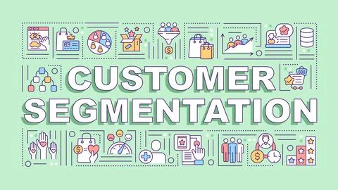 Customer segmentation word concepts banner Stock Illustration