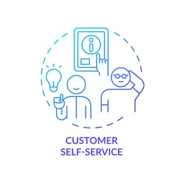 Customer self service blue gradient concept icon Stock Illustration