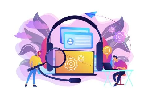 Customer self-service concept vector illustration. Stock Illustration