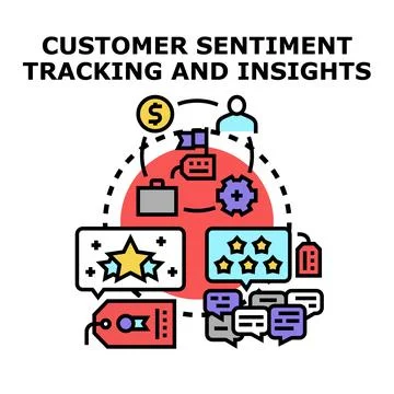 Customer sentiment tracking and insights vector concept Stock Illustration