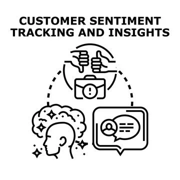 Customer sentiment tracking extracting valuable business insights Stock Illustration