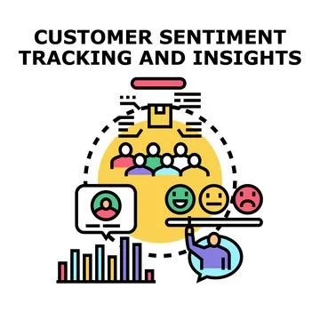 Customer sentiment tracking providing valuable business insights 库存插图