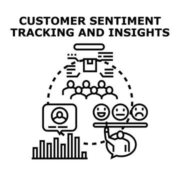 Customer sentiment tracking providing valuable business insights Illustrazione stock