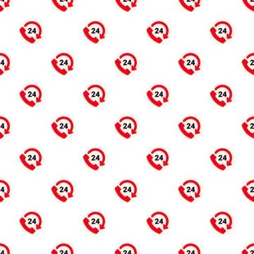 Customer service 24 hours support hotline seamless pattern Illustrazione stock