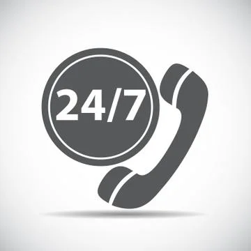 Customer service 24/7 Icon Vector Illustration Stock Illustration
