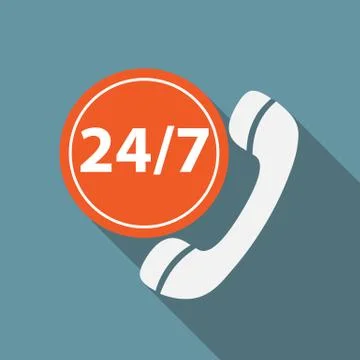 Customer service 24/7 Icon Vector Illustration Illustrazione stock