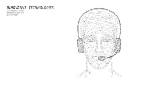 Customer service 3D manager concept. AI assistance headphone call center hotline Stock-Illustration