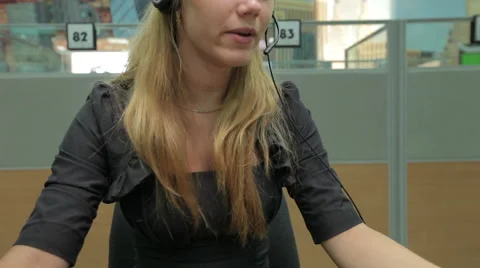 Customer service agent in call center Stock Footage 44026803