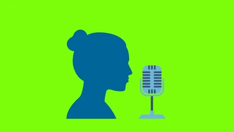 Customer service agent. Female support operator silhouette. Girl with microphone Stock Footage 338323867