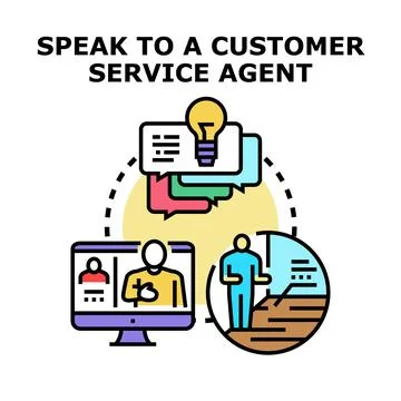Customer service agent offering digital support online イラスト素材