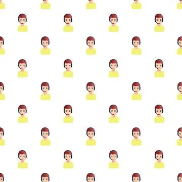 Customer service agent seamless pattern providing support Illustrazione stock