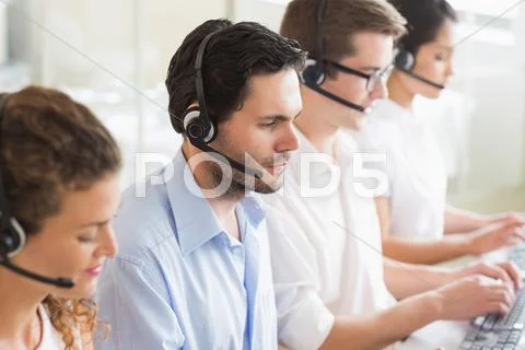 Customer service agents working Stock Photos