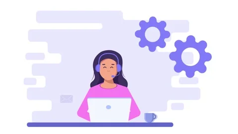 Customer service and call center HD animation Stock Footage 130848575