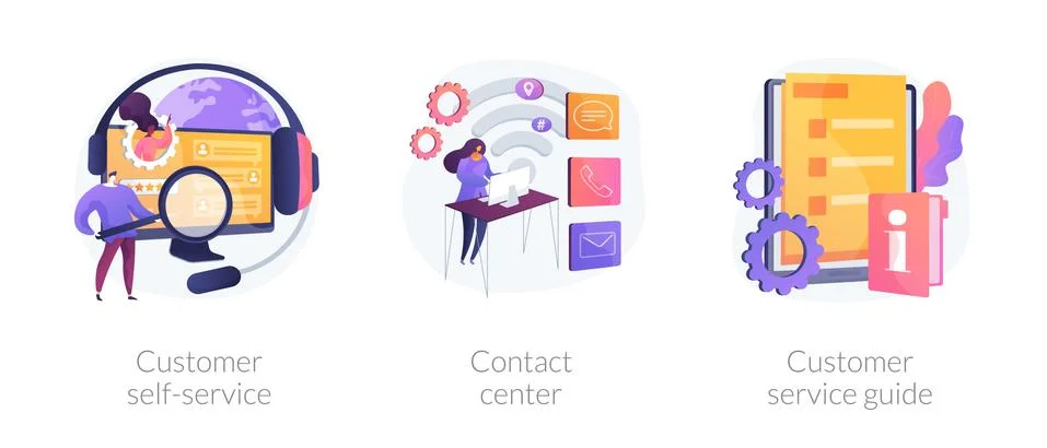 Customer service and relations vector concept metaphors イラスト素材