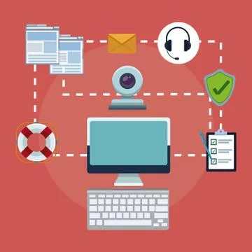 Customer service and technical support Stock Illustration