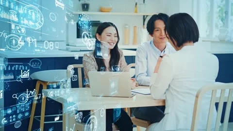 Customer service and technology concept. Data analysis. Digital transformation. Video stock 155798375