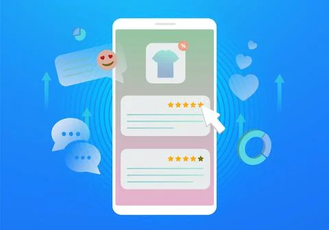 Customer service and user experience concept illustration. Liking, reviewing Illustrazione stock