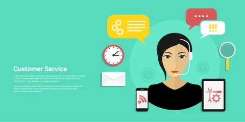 Customer service banner Stock Illustration