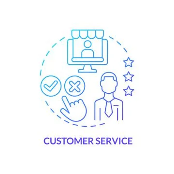Customer service blue gradient concept icon イラスト素材