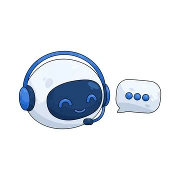Customer service bot with headphones Ilustração Stock