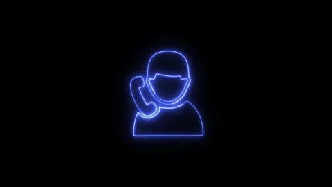 Customer service calling icon with neon glow. Vidéo 332140340