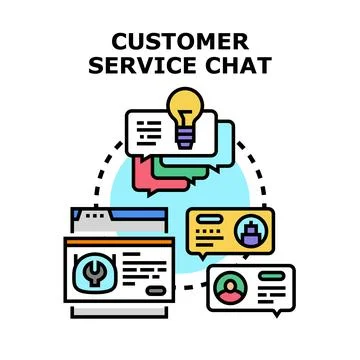 Customer service chat concept for online support communication Stock Illustration