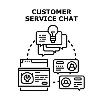 Customer service chat concept for online support communication Stock Illustration