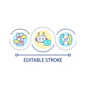 Customer service chatbot loop concept icon Stock Illustration