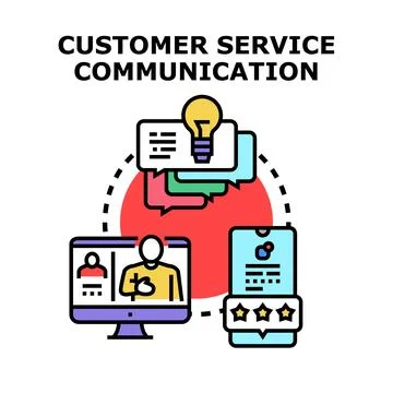 Customer service communication and support concept Stock Illustration