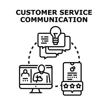 Customer service communication and support concept Stock Illustration