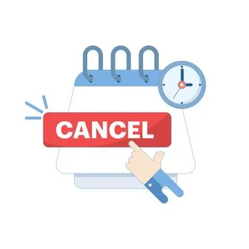 Customer service concept. calendar, clock and cancel button. Stock Illustration
