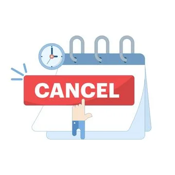 Customer service concept. calendar, clock and cancel button. Stock Illustration