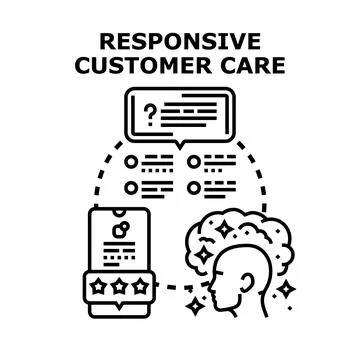 Customer service concept with responsive support and feedback Ilustração Stock