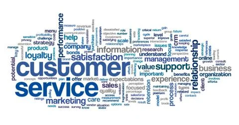Customer service concept in word cloud Stock Illustration