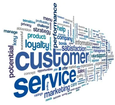 Customer service concept in word cloud Stock Illustration