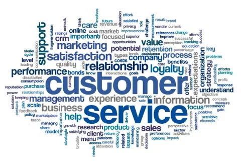 Customer service concept in word cloud Stock Illustration