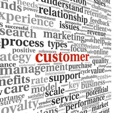 Customer service concept in word cloud Stock Illustration