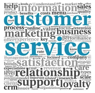 Customer service concept in word cloud Stock Illustration
