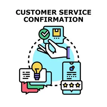 Customer service confirmation and feedback process system Stock Illustration