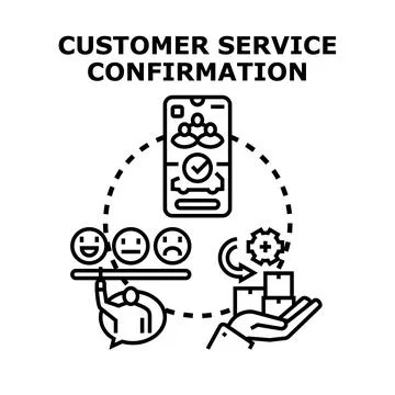 Customer service confirmation process and feedback loop Ilustração Stock