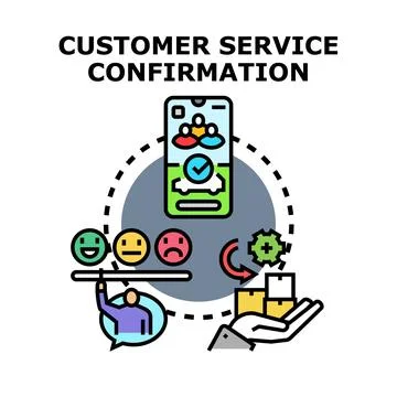 Customer service confirmation process and feedback loop 스톡 일러스트
