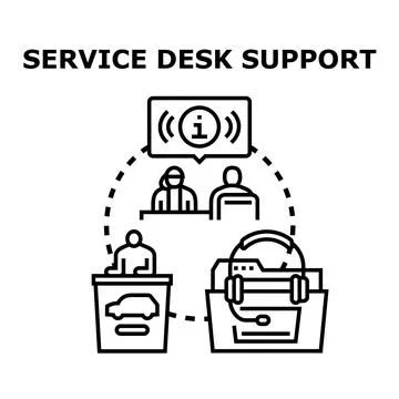 Customer service desk support providing online assistance 스톡 일러스트