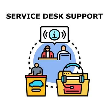 Customer service desk support providing online assistance 스톡 일러스트
